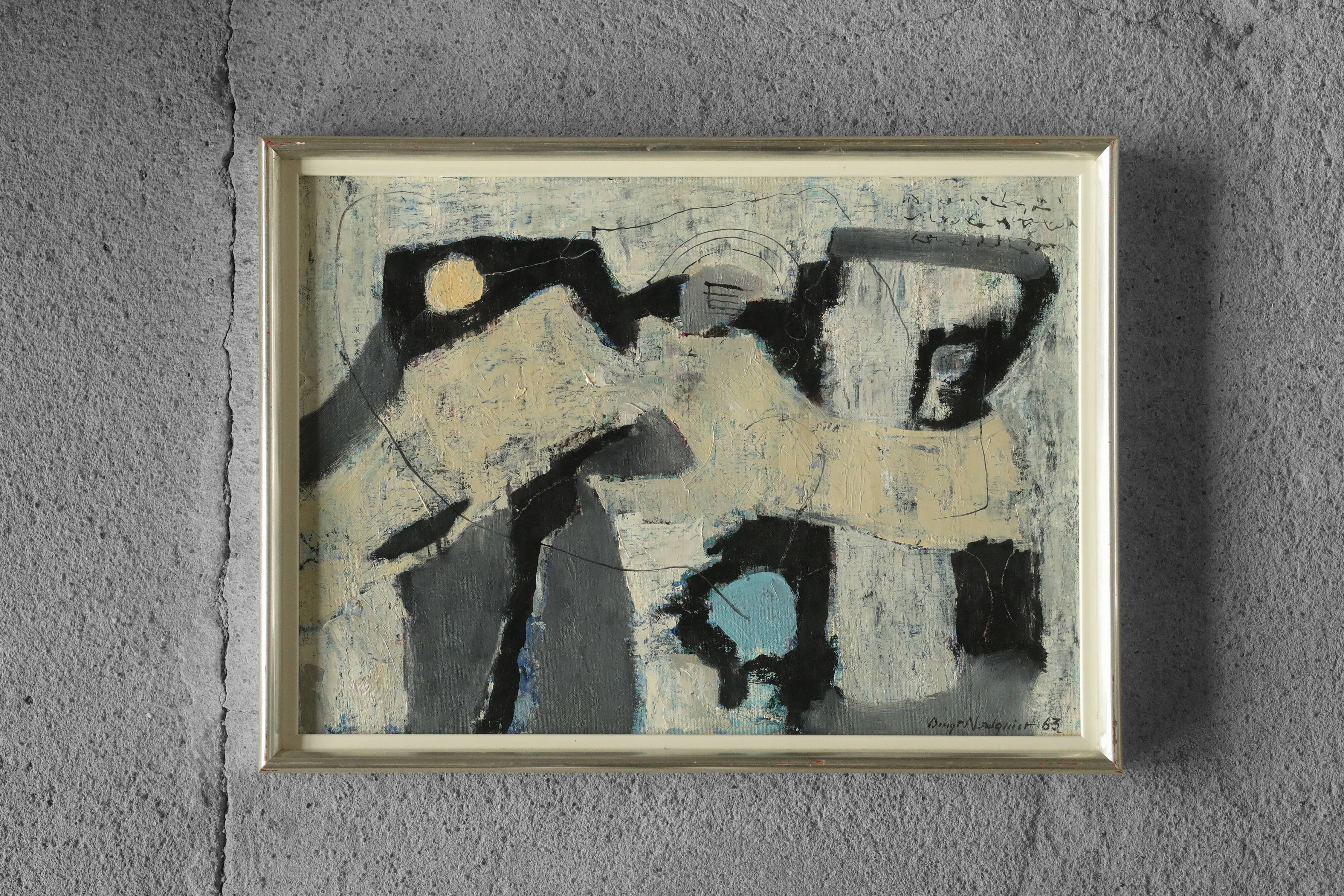 Bengt Nordquist, Composition, Oil on Canvas, 1963, Framed