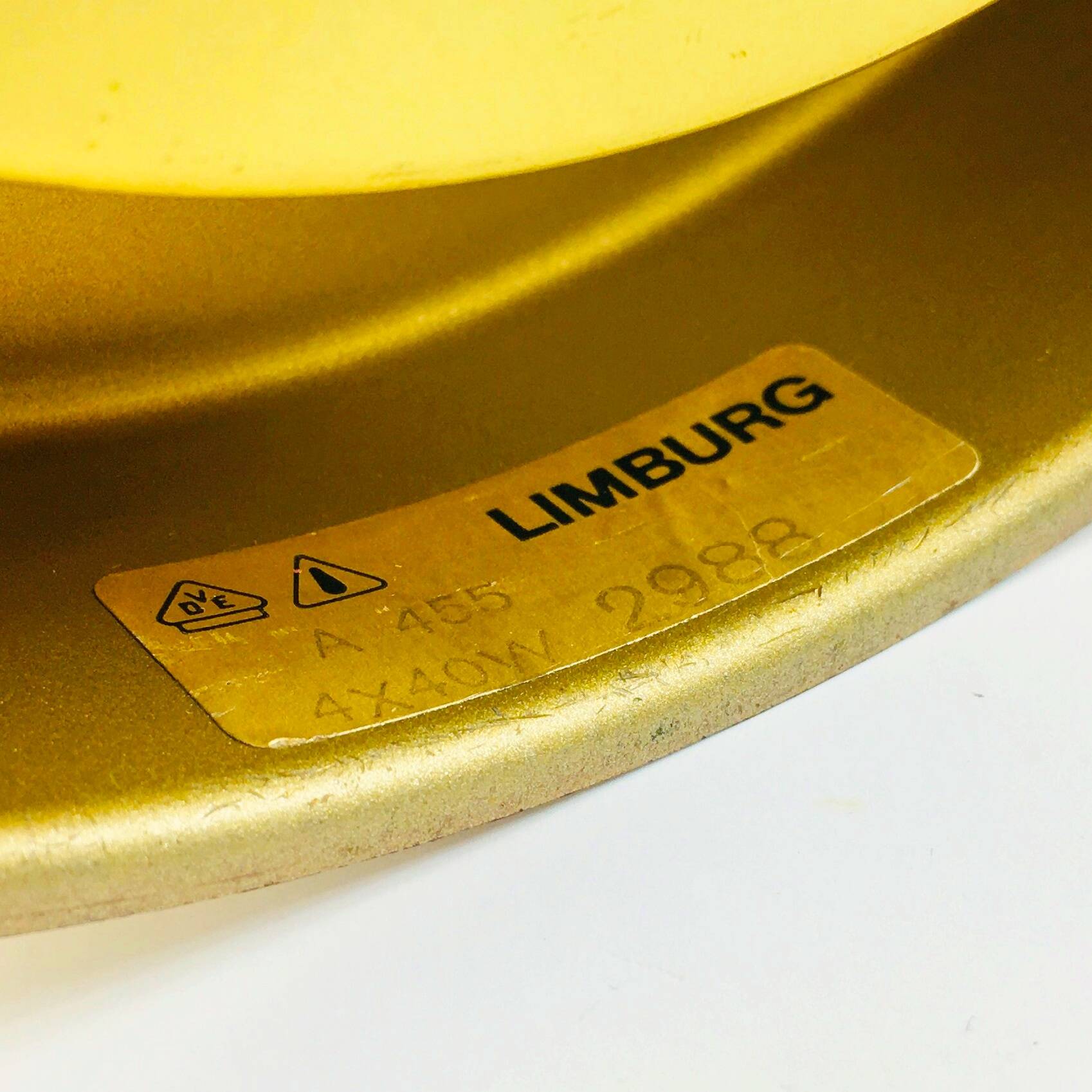 Large mushroom shape flush mount/ceiling light from limburg, germany, 1970s