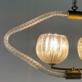 Venetian chandelier in murano glass and brass circa 1950