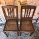 Paire de chaises art déco bois & assise cannée