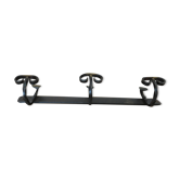 Wall coat rack 3 hooks in hammered wrought iron years 50 60