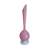 Pink opaline vase white base