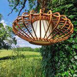 Rattan pendant lamp from the 60s