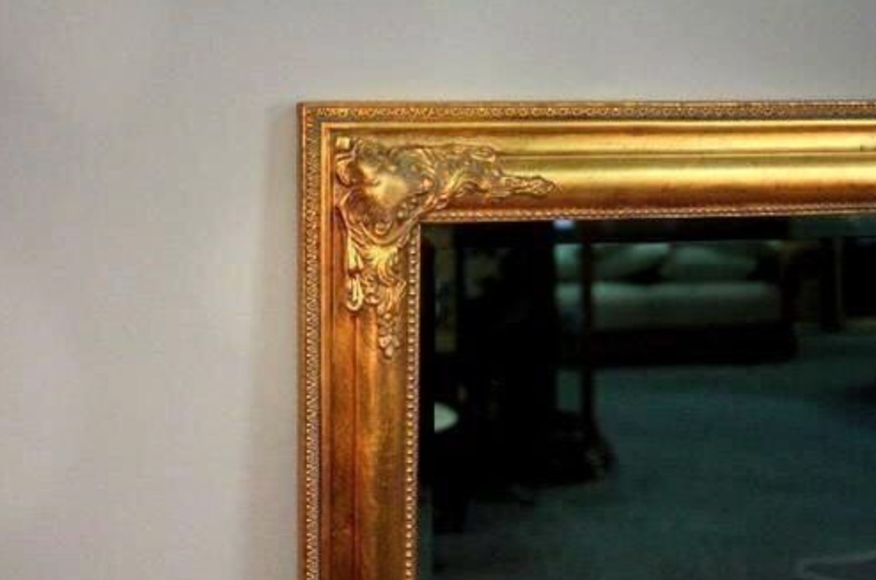 Wall mirror - baroque crystal - wood, golden