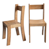 Pair of vintage 1970s elm chairs