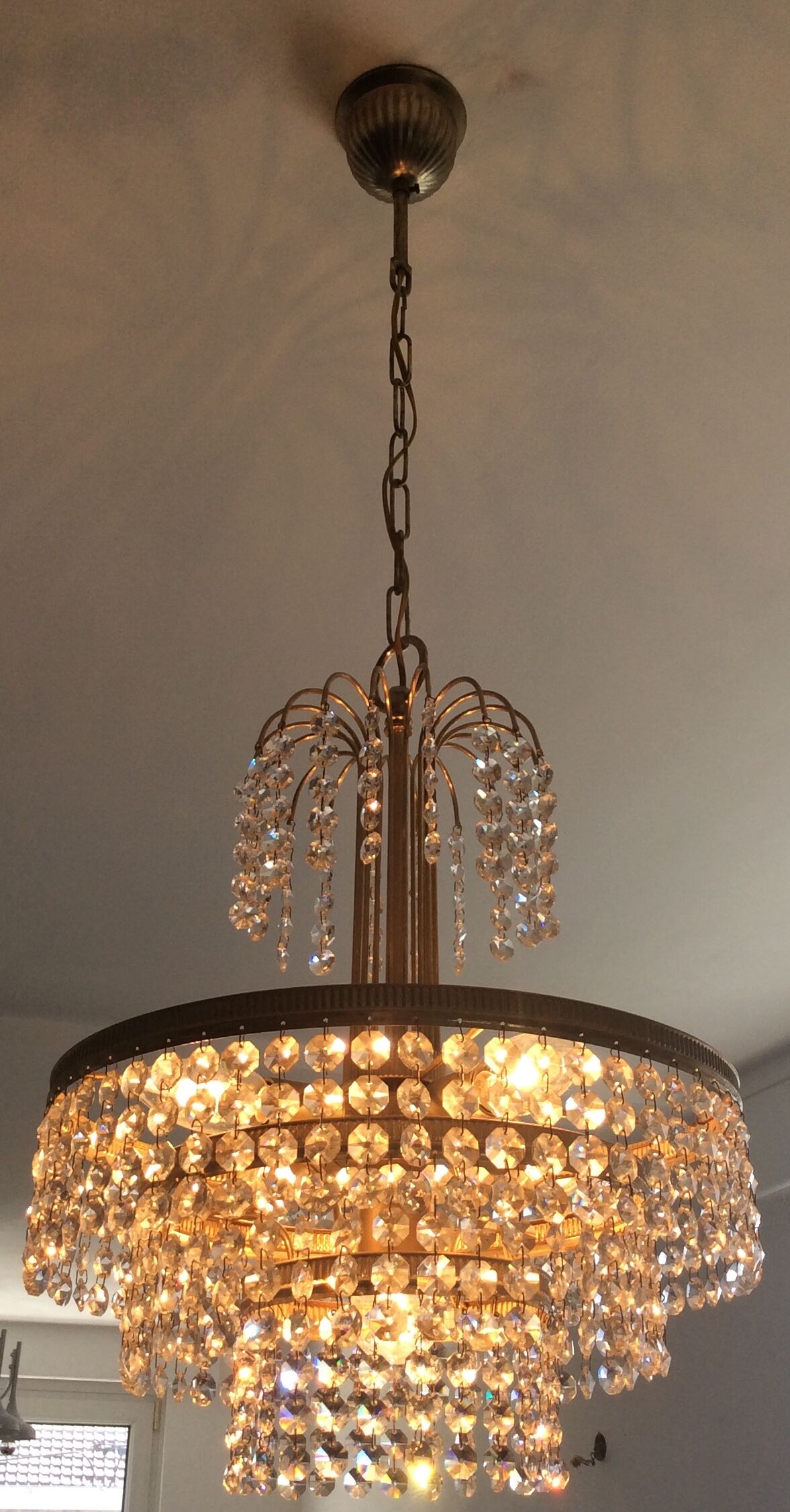 Cascade crystal chandelier