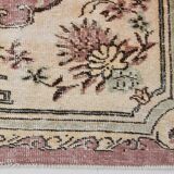 Rare Tapis Vintage Anatolie | Rose Antique & Crème Floral Rug, 185x314 Cm