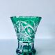 Vase Art Déco en cristal taillé vert