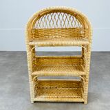 Rounded rattan shelf 60s