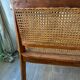 Art Deco wooden and cane bench