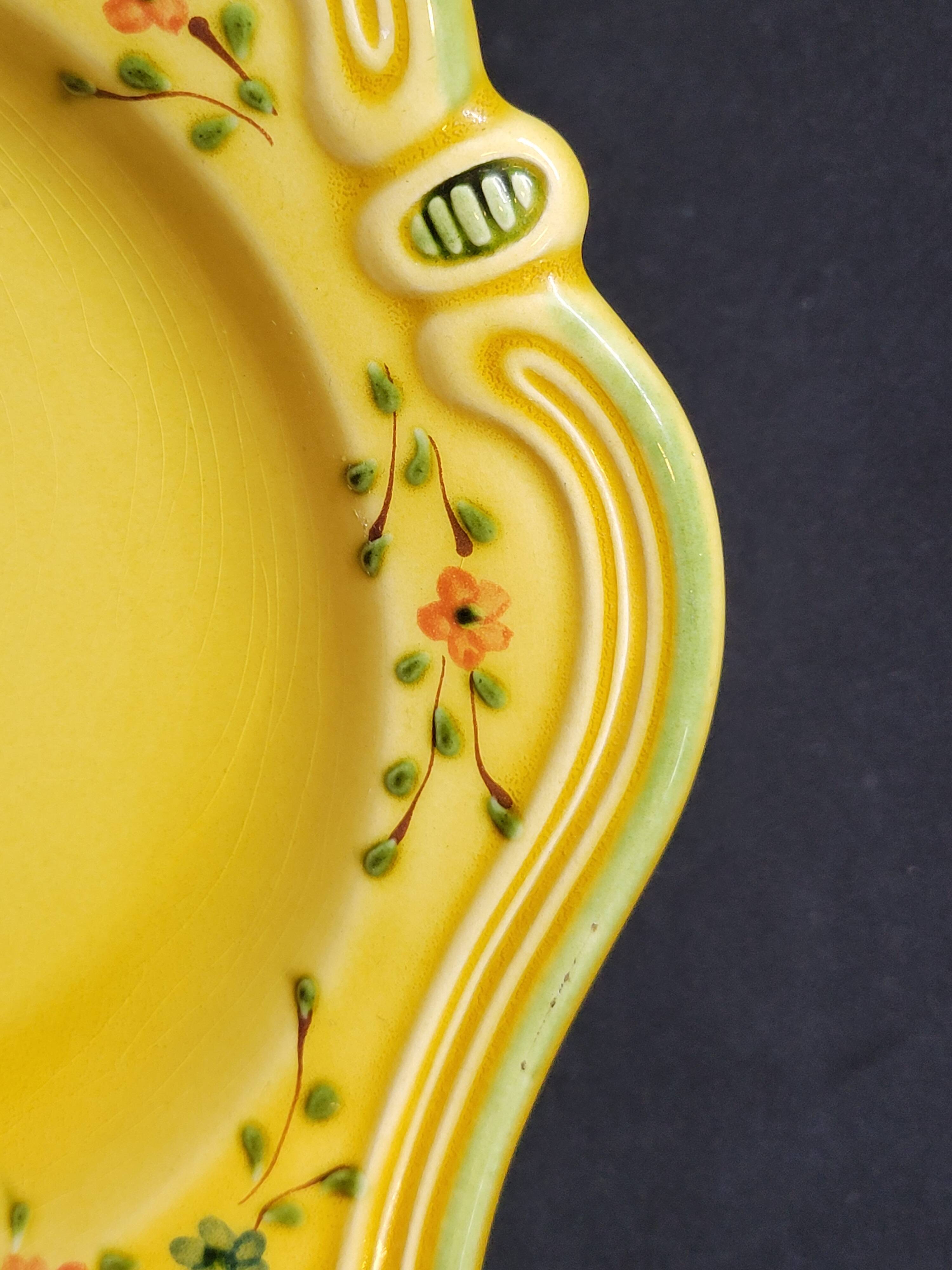 Provençal earthenware by Poet Laval France Vintage Deep Plate