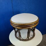 Pouf, rattan stool, new cushion