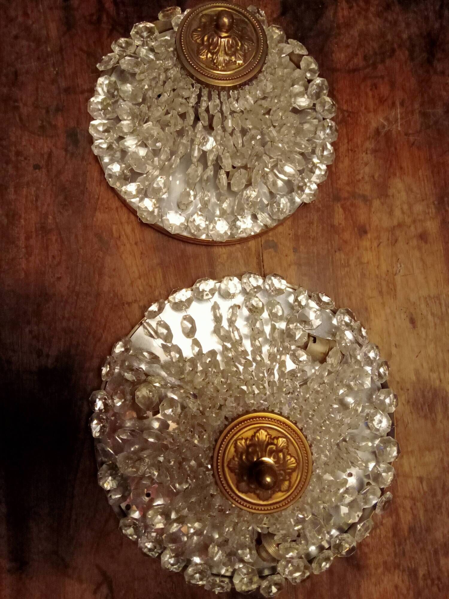 Two ceiling lamps with grapevines