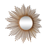 Miroir soleil vintage - Miroir en rotin