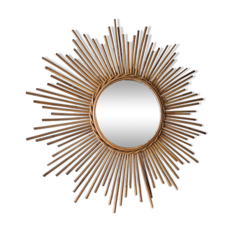 Vintage sun mirror - Rattan mirror