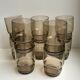 Lot de 10 verres à eau en verre fumé années 70