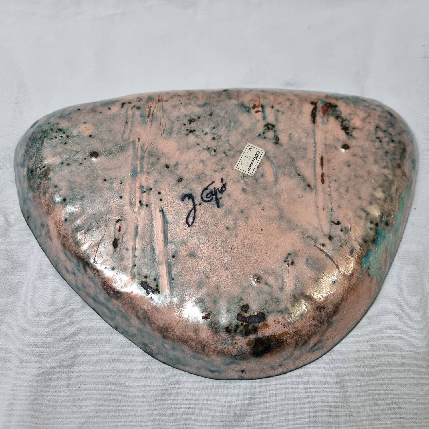 J. Capo enameled pocket emptier or dish from 1950