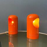 Set (2) of vintage orange table lamps