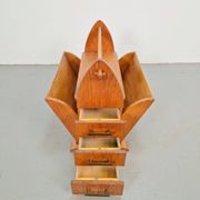 Art Deco Magazine Rack with Three Drawers, 1930s