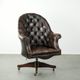 Vintage Chesterfield office chair with decorative nails in English style