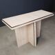 Vintage travertine and brass console table, 1970s