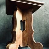 Brutalist oak side table