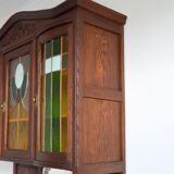 China buffet stained glass Art Nouveau 1900 vintage