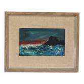 Original Mid Century Swedish Oil on Panel – “Waves” by Louis Zelig – Signed