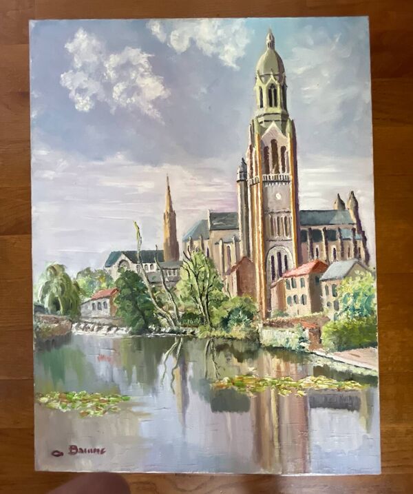 Tableau, huile sur toile ''Paysage