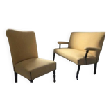 1 old sofa/bench and 1 armchair