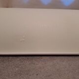 Rectangular wall light 1990 in frosted glass and silver metal