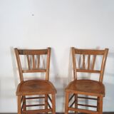 Set of 2 wooden bistro chairs