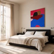 Minimalist canvas couple embraced "a hug" signed Bodasca
