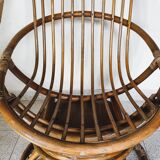 Vintage rattan swivel chair