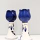 2 vintage '80 candlesticks in the shape of a tulip. Delft. In perfect condition.