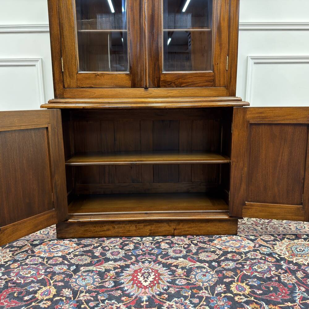 Classic English Bookcase with Glass Doors