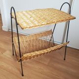 Woven wicker shelf