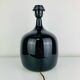 "Fig" lamp, black ceramic and silk shade, 1960s.