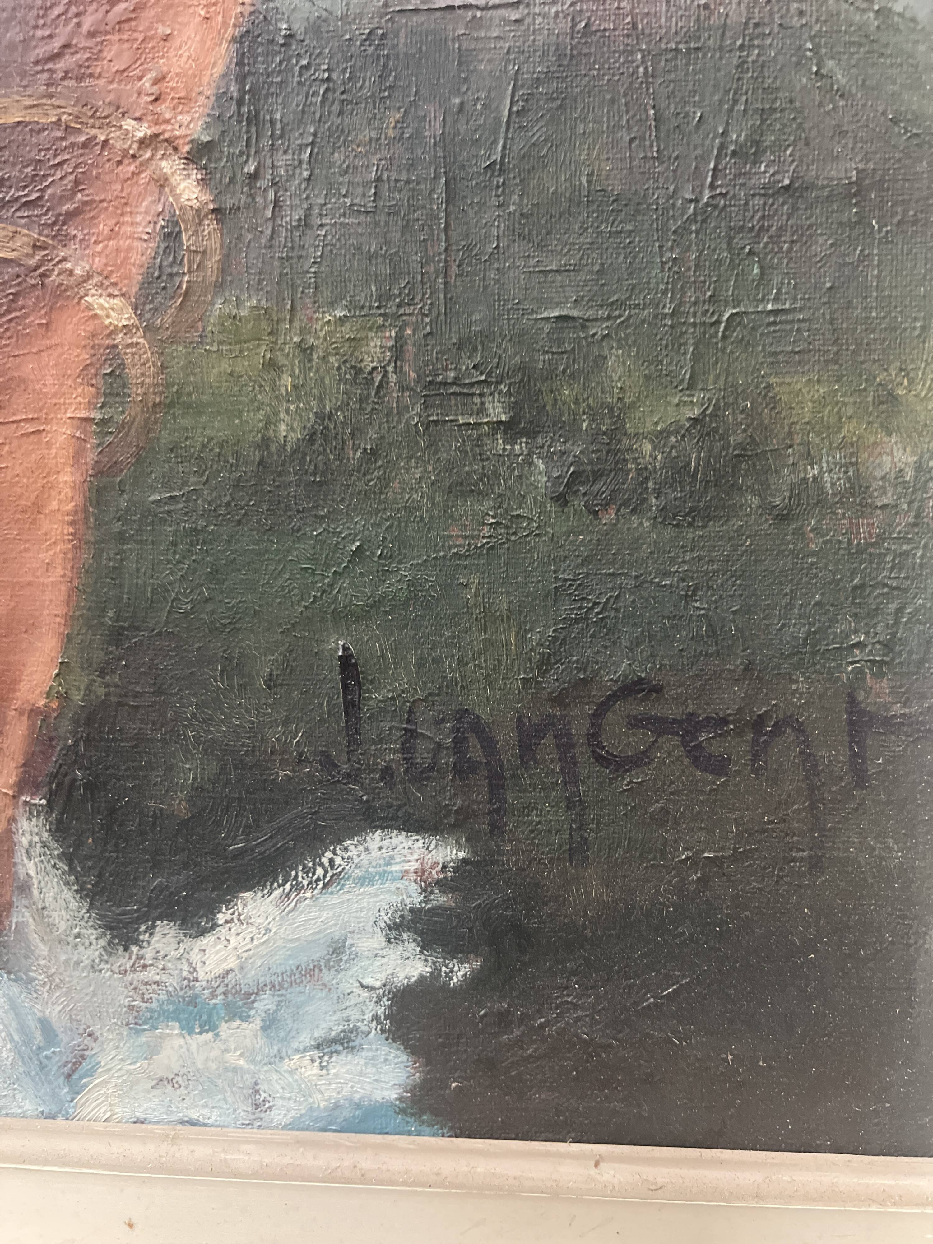 " La Gitane " huile sur toile encadrée. XX siècle