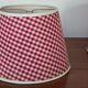 Pair of red gingham lampshades from the 60s