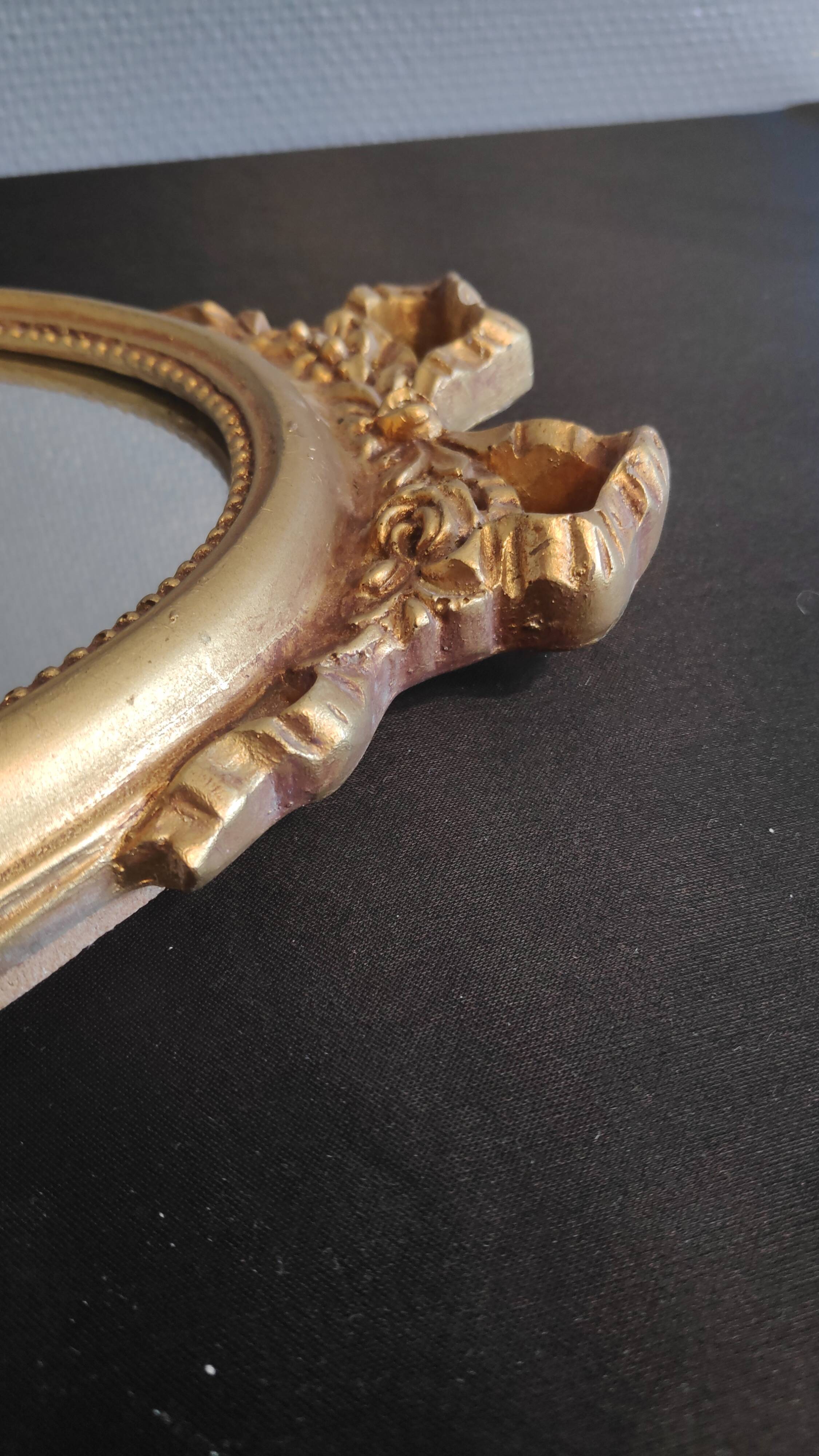 Louis XVI oval mirror gilded wood 43x23cm