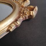 Louis XVI oval mirror gilded wood 43x23cm