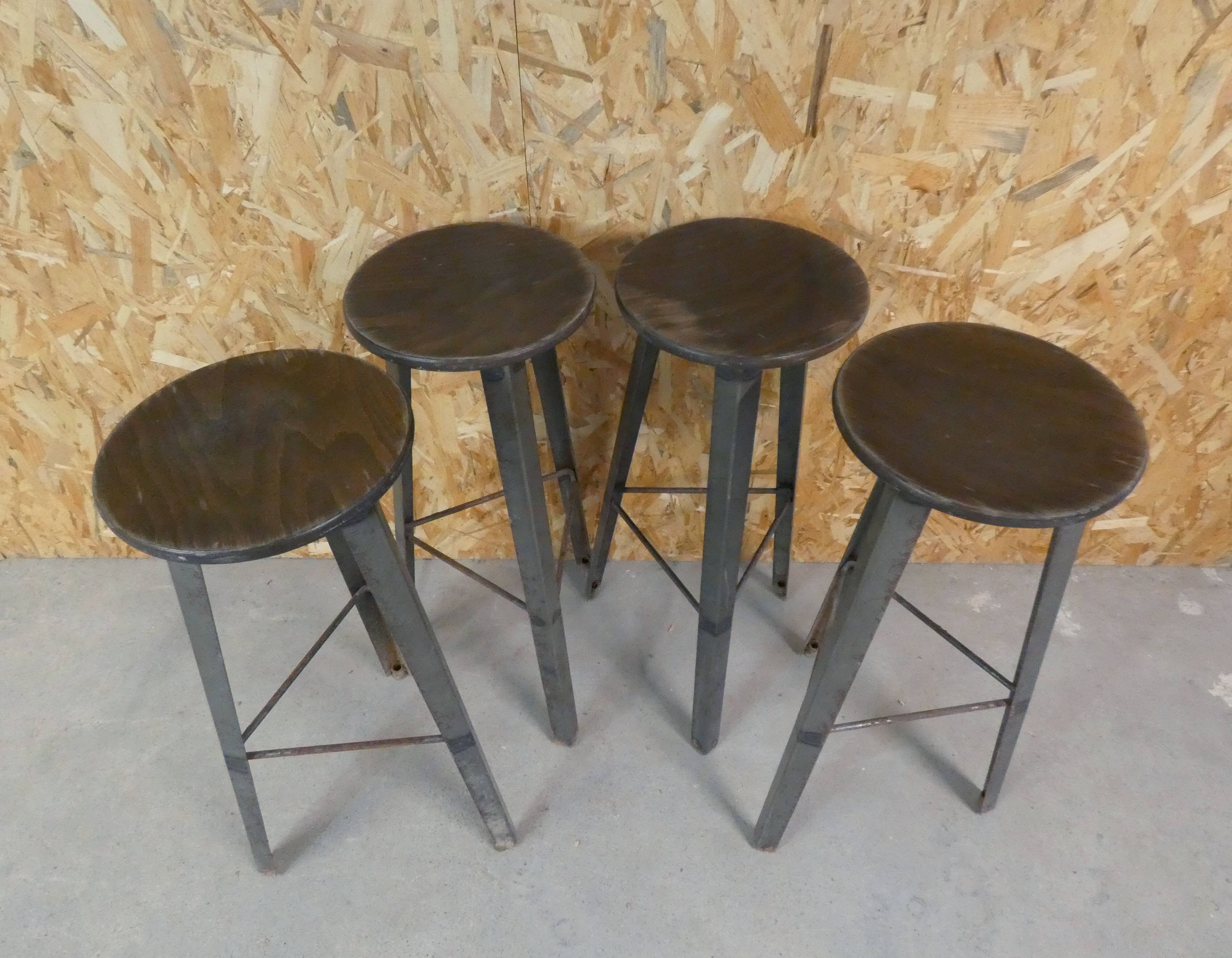 4 old vintage loft bistro stools