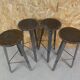 4 old vintage loft bistro stools