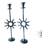 Pair of sun candle holders