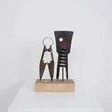 Abstract metal sculpture by unidentified artist, Sweden, 1967