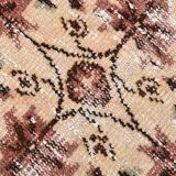 Rare Tapis Vintage Anatolie | Rose Antique & Crème Floral Rug, 185x314 Cm