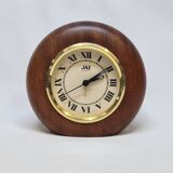 Jaz Quartz Alarm Clock In Wood And Gold Dial