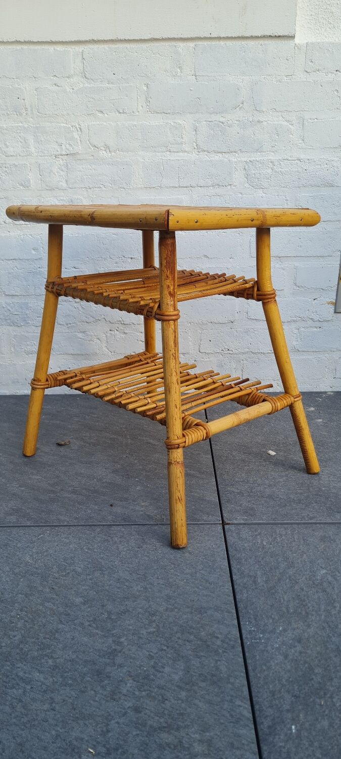 Rattan bedside table 1960