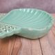 Vintage shell B. Letalle Saint-Clément celadon green with pearl decoration